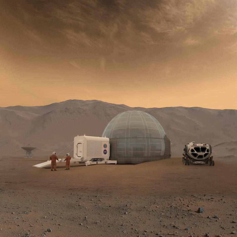  An artist's illustration of the igloo-style Mars ice home suggested by Elon Musk