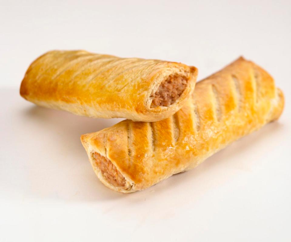  The sausage rolls at Greggs will be available for delivery