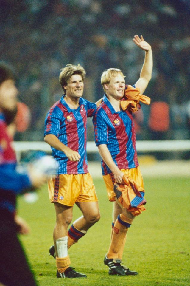  Ronald Koeman and Michael Laudrup celebrate 1992 European Cup victory