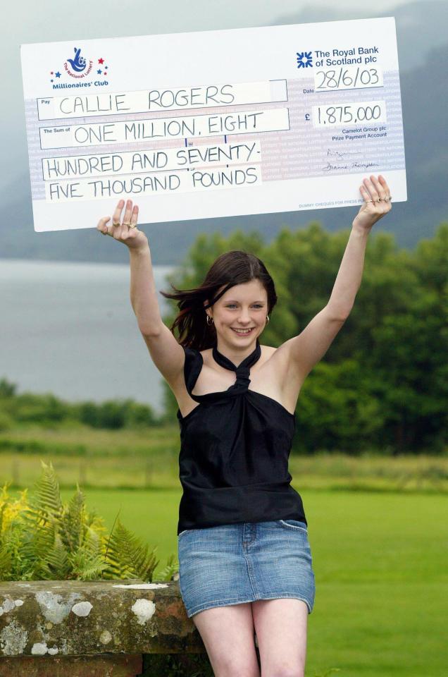  Callie Rogers was just 16 when she became Britain’s youngest lottery winner