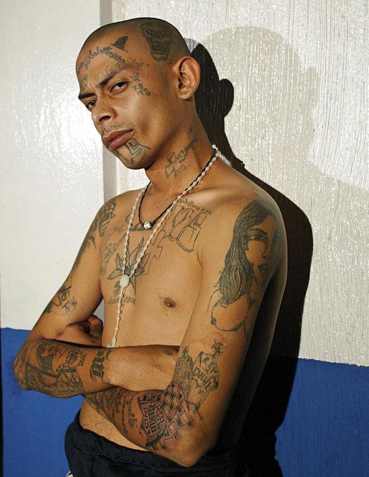  One of the leaders of MS-13 in San Salvador after his arrest by cops