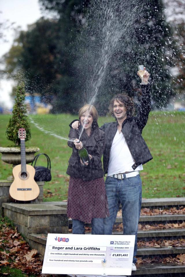  Roger Griffiths and his wife Lara celebrate their £1.8million win