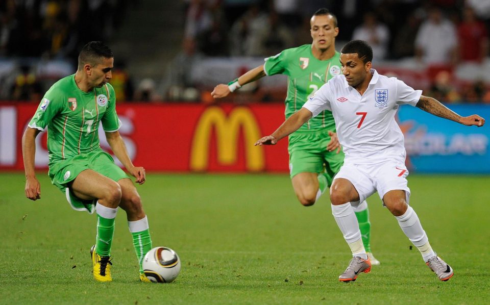  Midfielder Ryad Boudebouz.took on Aaron Lennon and England in the 2010 World Cup