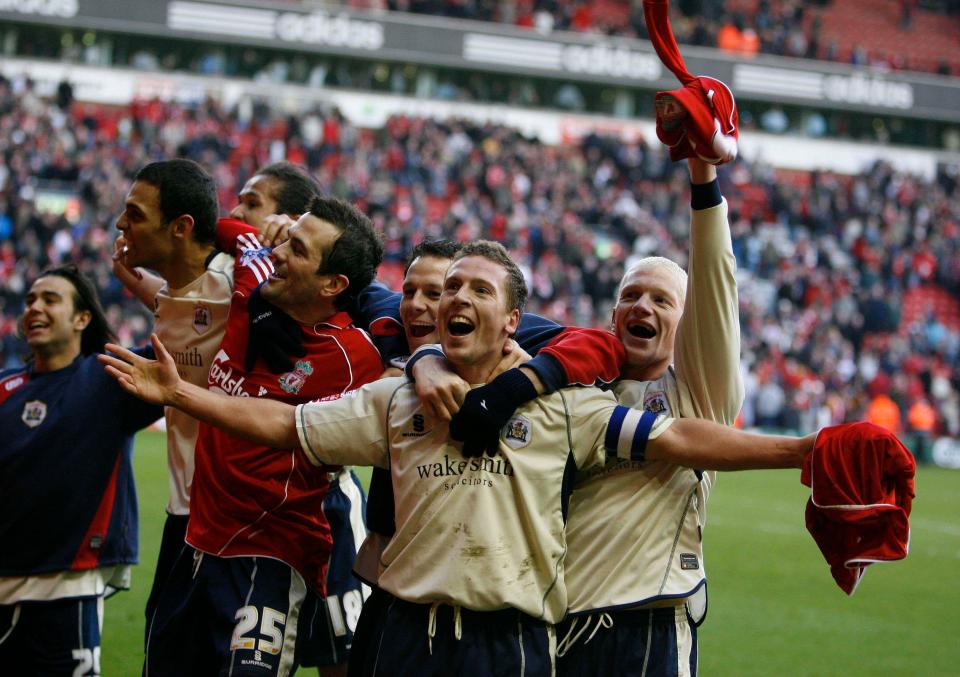  Brian Howard celebrated after seeing off Liverpool in the fifth round