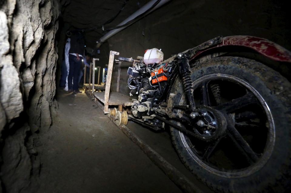  Guzman escaped down a hatch in his cell and zoomed to freedom through a mile-long tunnel on an adapted motorbike on rails