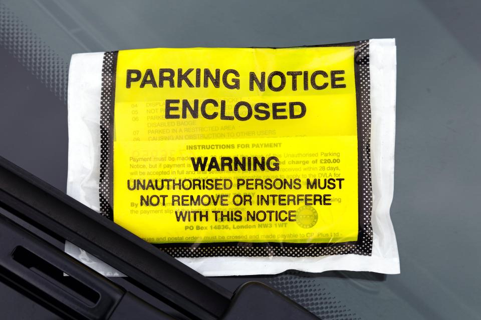  An example of a parking notice from private company