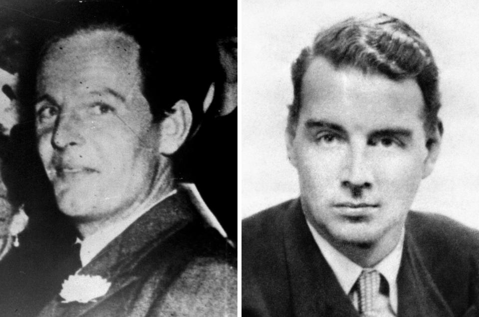  Soviet spies Donald Maclean (left) and Guy Burgess, both defected to Moscow after being exposed as double agents