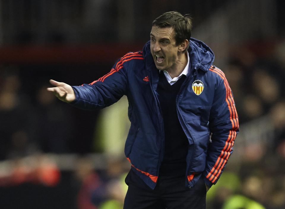  Things didn't work out for Neville, as frustrations continued off the pitch