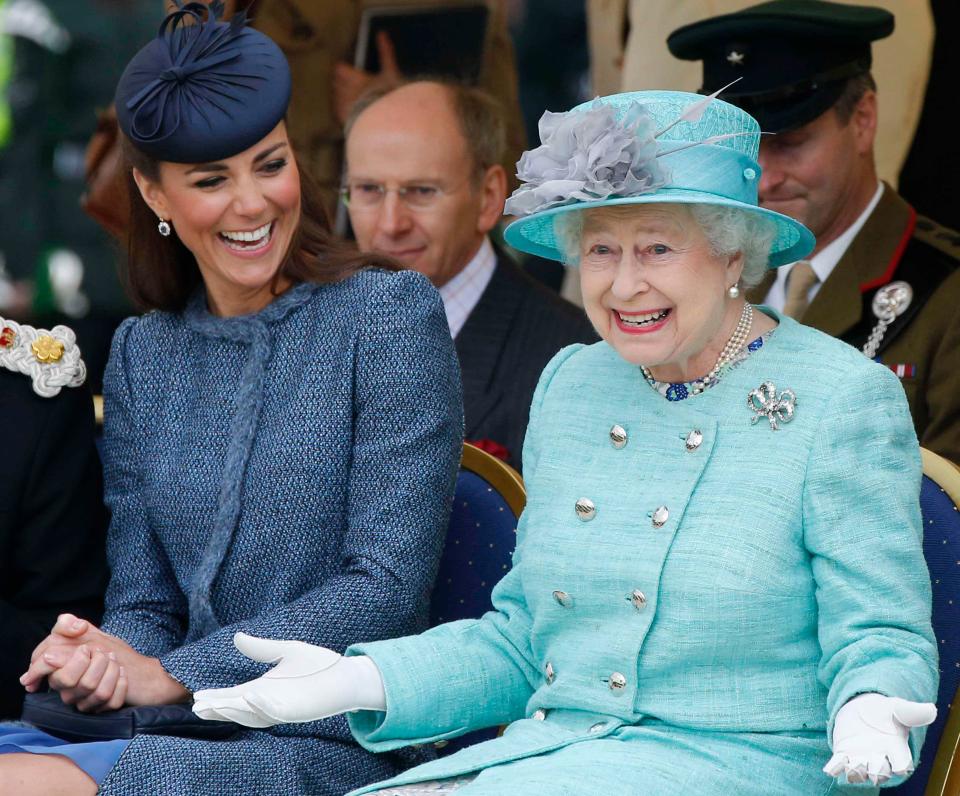  The Queen, speaking here with her daughter-in-law Kate Middleton, suffered a bout of ill health over Christmas but has now recovered