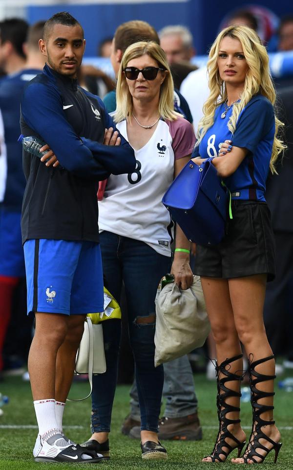  Dimitri Payet stands next to his wife, Ludivine