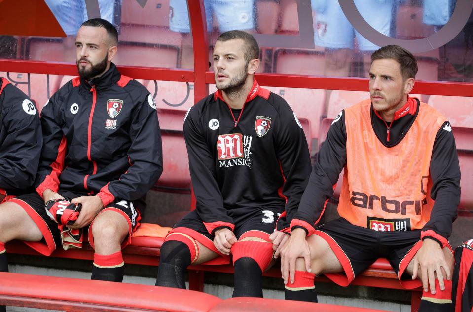  Marc Wilson (left) has not played a league match for Bournemouth this season