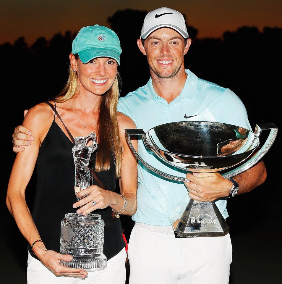  Erica Stoll is often seen at Rory McIlroys tournaments, cheering on her man