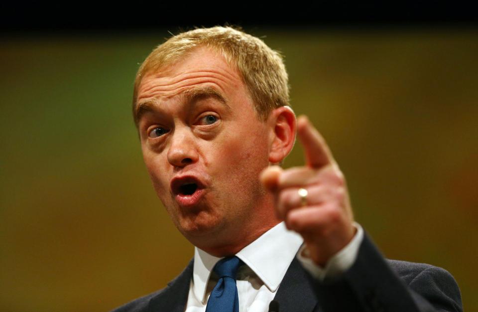  Lib Dem Remoaner Tim Farron slammed Mrs May's 'Hard Brexit' plans