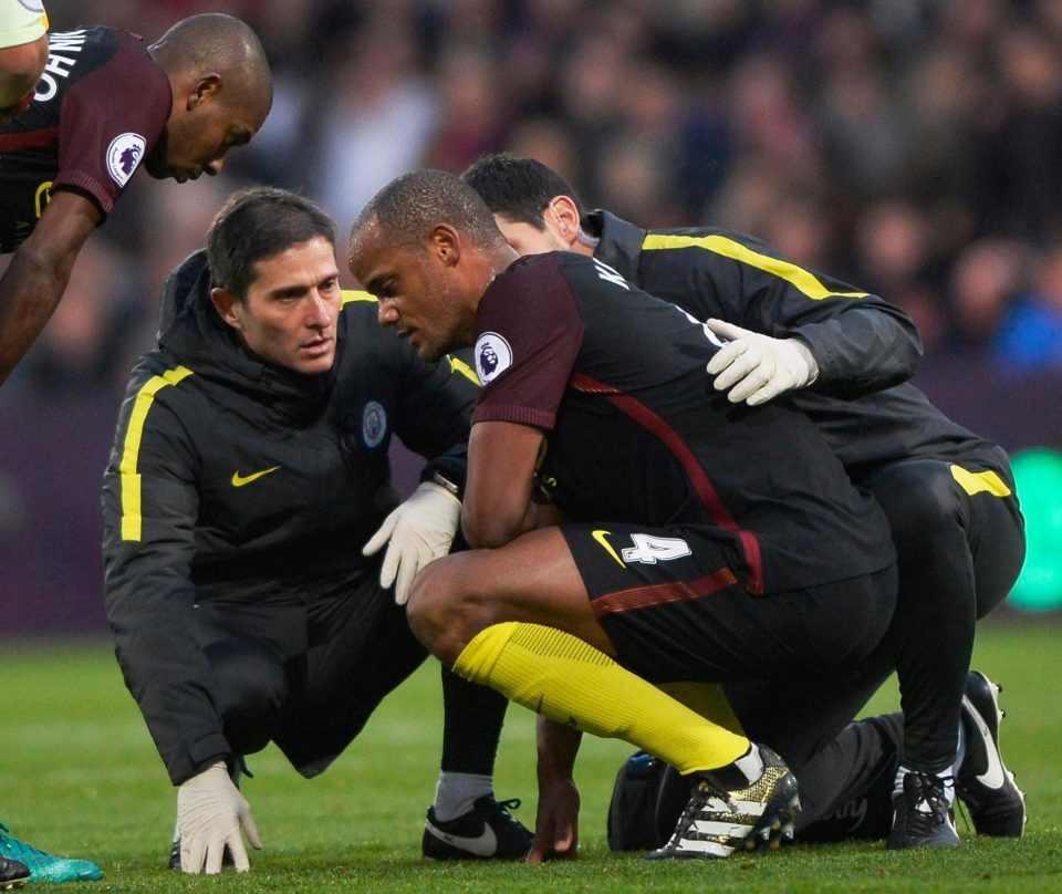  Belgium centre-back  Vincent Kompany collided with his own Manchester City keeper Claudio Bravo in November - ruling him out until now