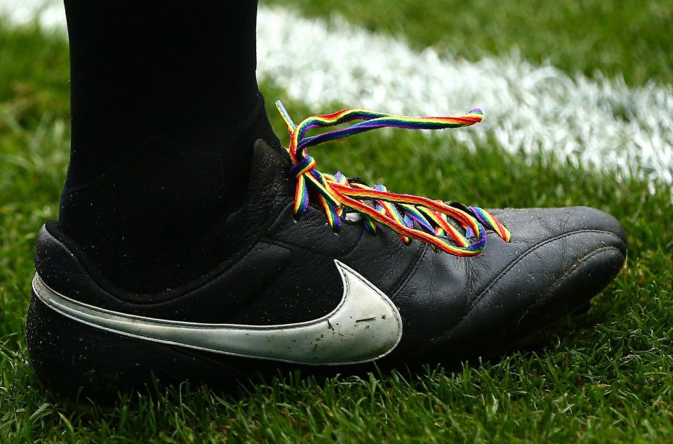  Footballers and officials have worn rainbow laces in support of the gay community