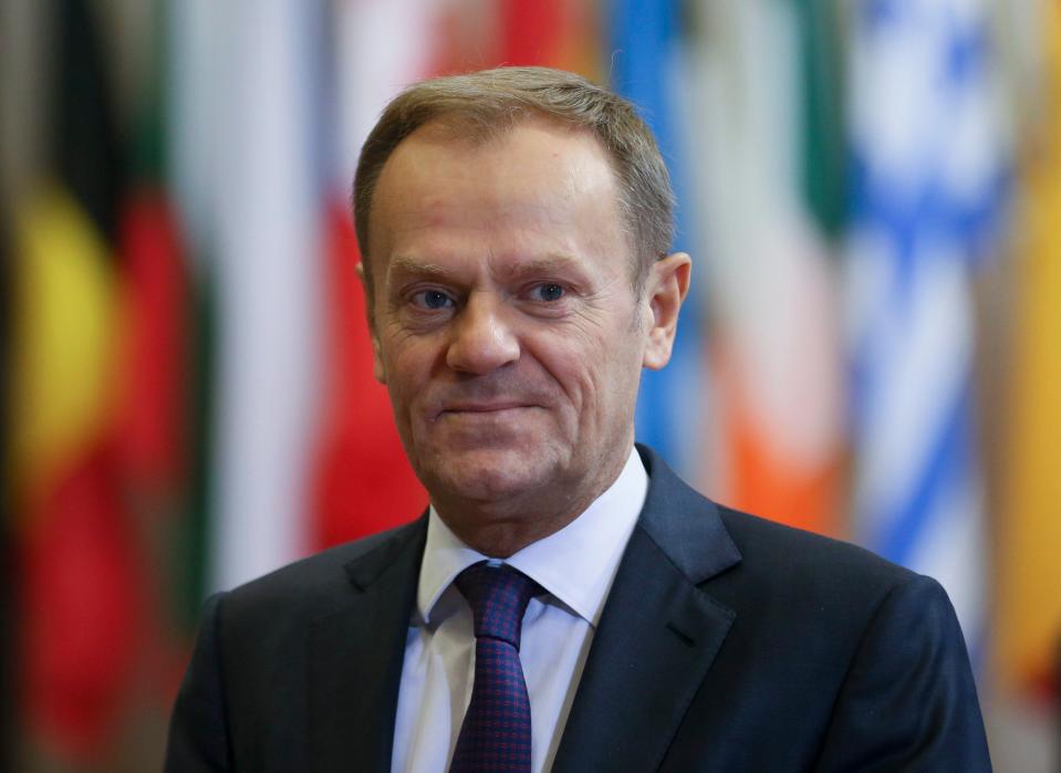  Donald Tusk, who will oversee talks on behalf of the other member states, reacted positively to Mrs May's speech