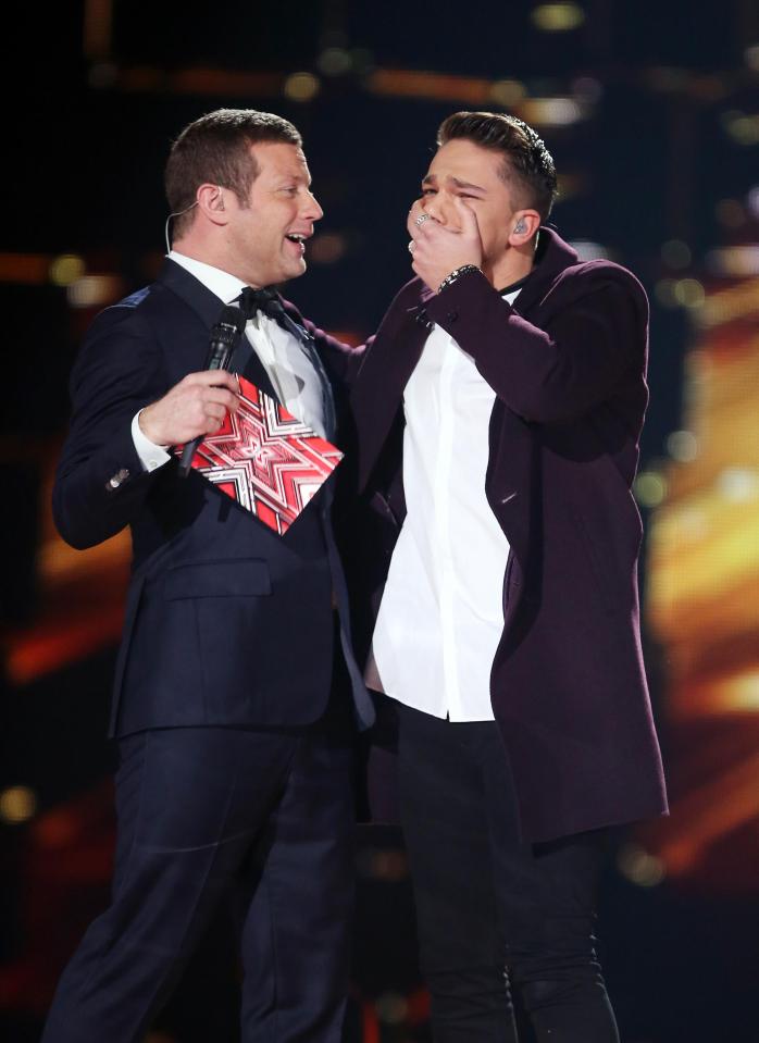  Dermot congratulated Matt after the singer won the competition in December