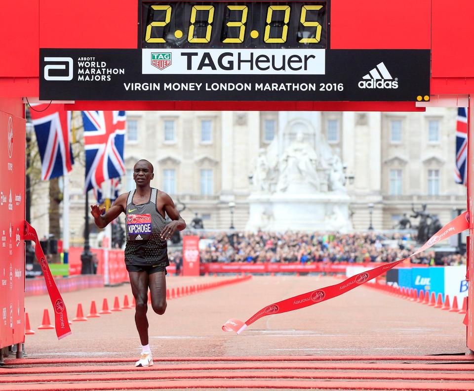  The finish for the London Marathon is on The Mall with Buckingham Palace as the backdrop