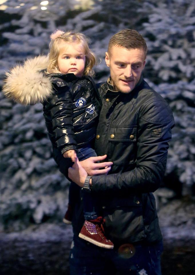  Jamie Vardy pictured with 22-month-old Sofia in December