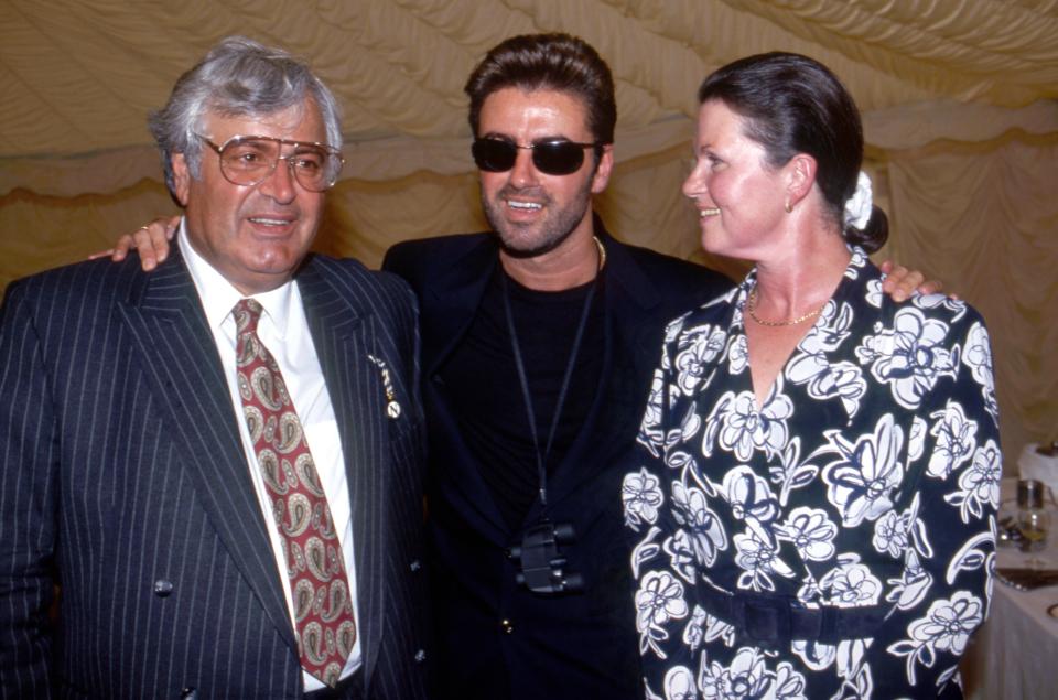  George Michael with his dad Kyriacos Panayiotou and mum Lesley Angold Panayiotou