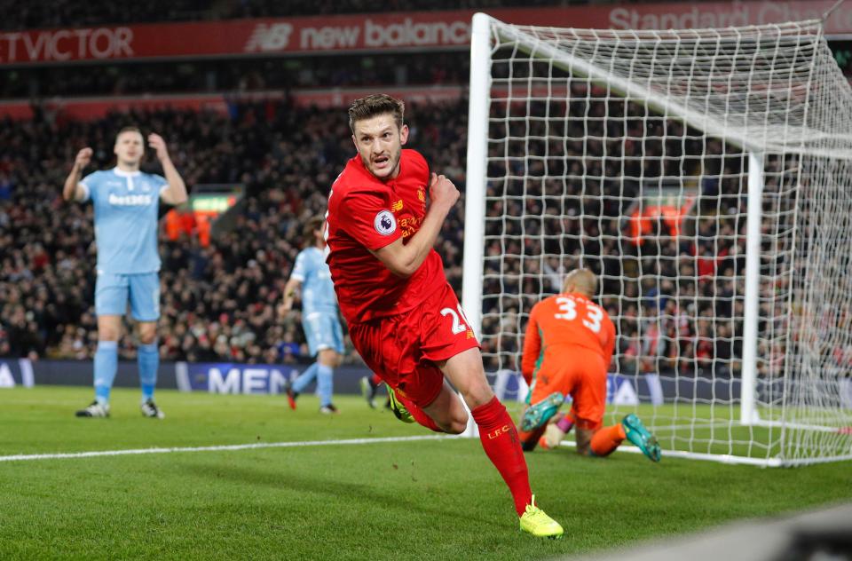  Adam Lallana has been enjoying his best form for Liveropool this season