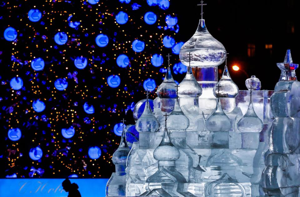  Illuminations for Christmas and New Year and ice sculptures in Moscow. File picture