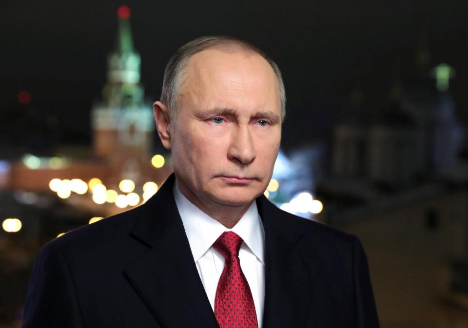  Russia's President Vladimir Putin makes his annual New Year address to the nation in Moscow, Russia - days later Russia announced it would be moving out of Syria