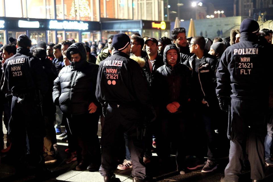  German police stopped a throng of 1,000 men, believed to be of North African descent moving towards a square near Cologne's main station on New Year's Eve