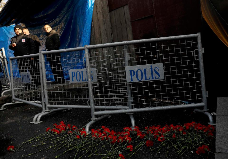  Flowers were left by members of the public outside the nightclub today