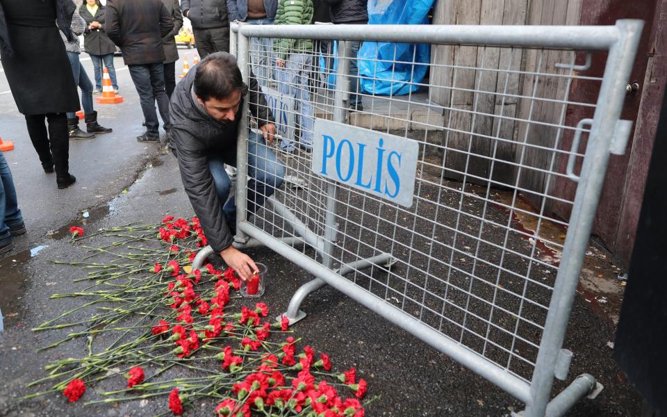  Flowers have been placed at the scene of the tragedy