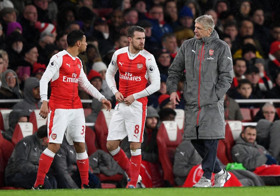  Aaron Ramsey and Francis Coquelin both came off with the result all-but secure