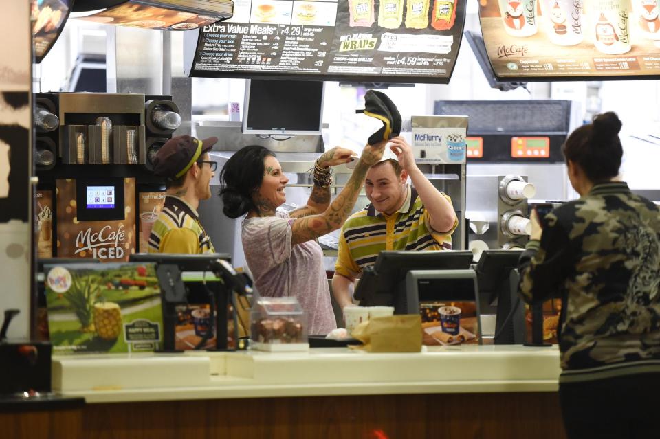  Jemma seemed to have a laugh with staff before eating her dinner