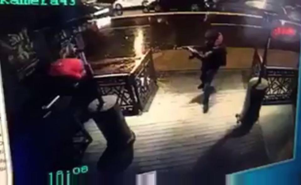  CCTV released today by a Turkish newspaper shows the gunman opening fire on clubbers during the horrific attack