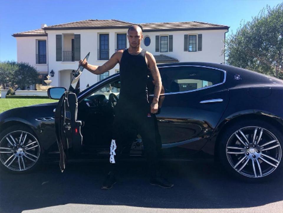  Jeremy Meeks poses with his supercar and luxury mansion