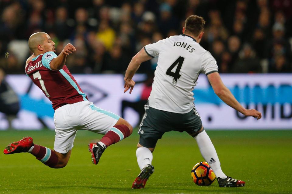  Soufiane Feghouli appeared not to have had control of his body as the tackle flew in