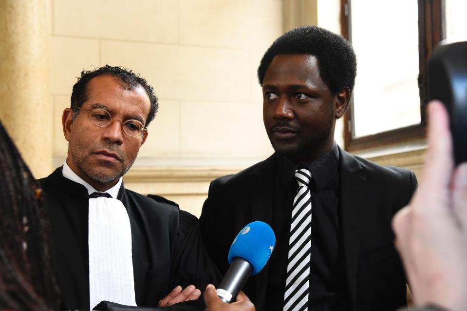  Mr Sylla was in court with his lawyer Jim Michel-Gabriel at the Palais de Justice in Paris