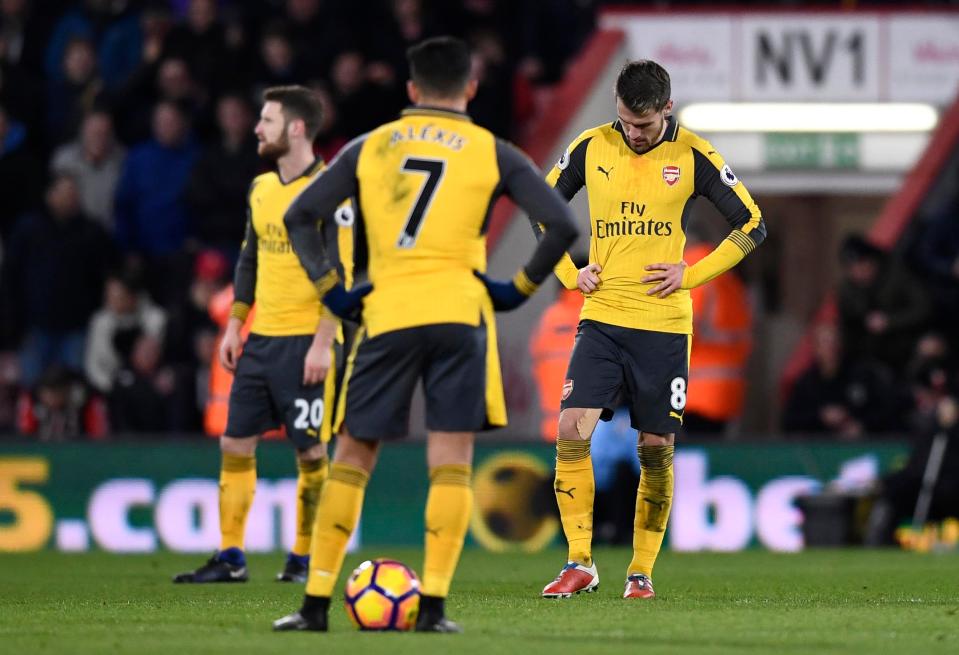  Sanchez was also involved in a first-half shouting match with Aaron Ramsey