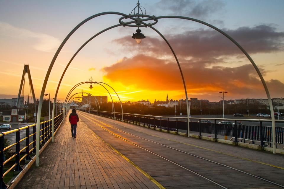  The sun rises on a cold morning in Southport, Merseyside, after temperatures dropped