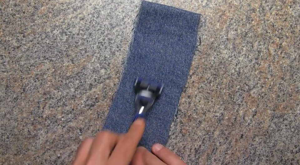  Pushing the blade across the fabric around a dozen times with instantly sharpen it