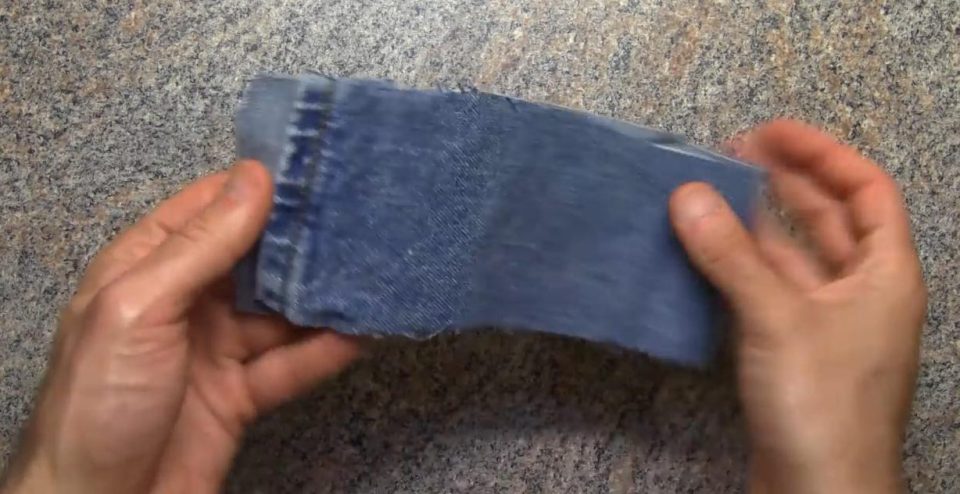  You can use either you old jeans you no longer wear, or your current pair of jeans