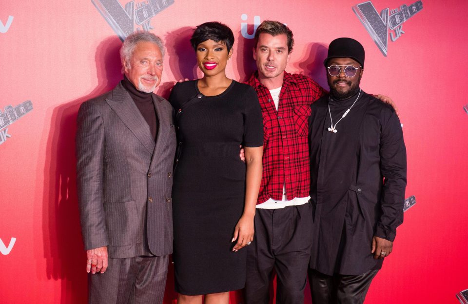  Gavin alongside his Voice UK co-stars Will.I.Am, Jennifer Hudson and Tom Jones