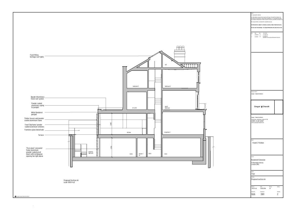  These are the drawings for the basement plans which were submitted towards the end of last year and would increase the floor space by 50 per cent