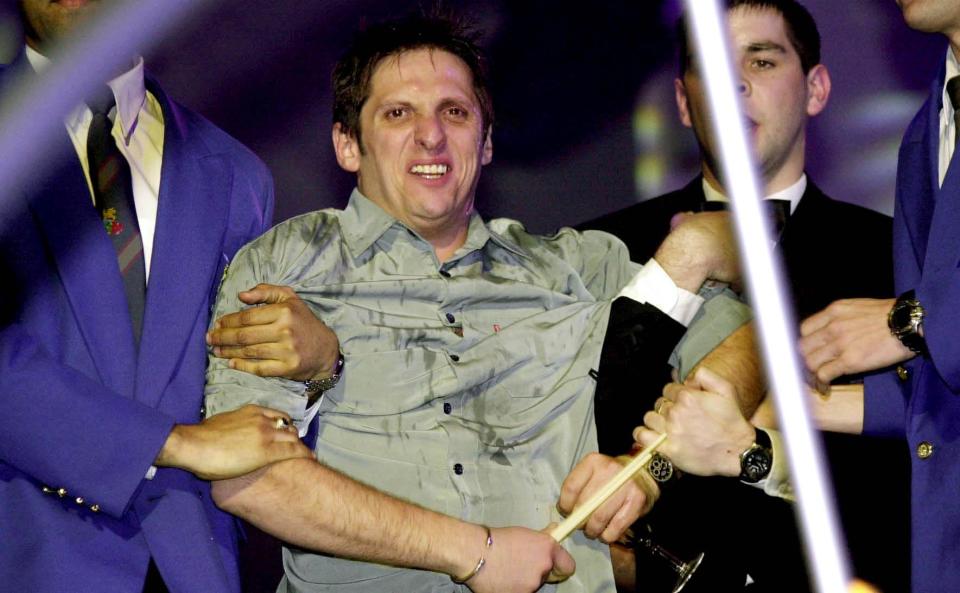  Brandon is most famous for crashing the stage heavily intoxicated at the 2000 BRIT Awards