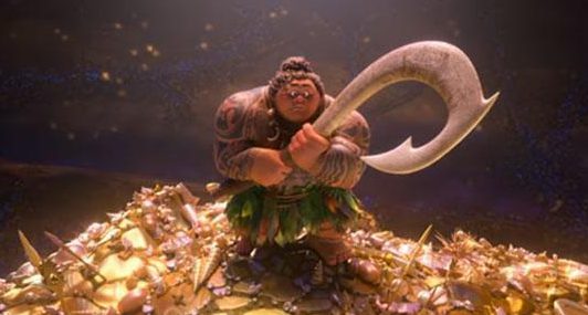  Maui has a magical hook that allows his to morph into a variety of creatures