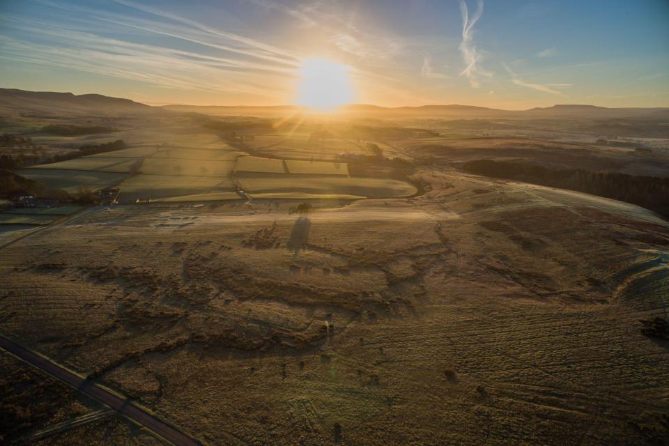  Frost on the Appleby golf course in Cumbria this morning after a freezing evening