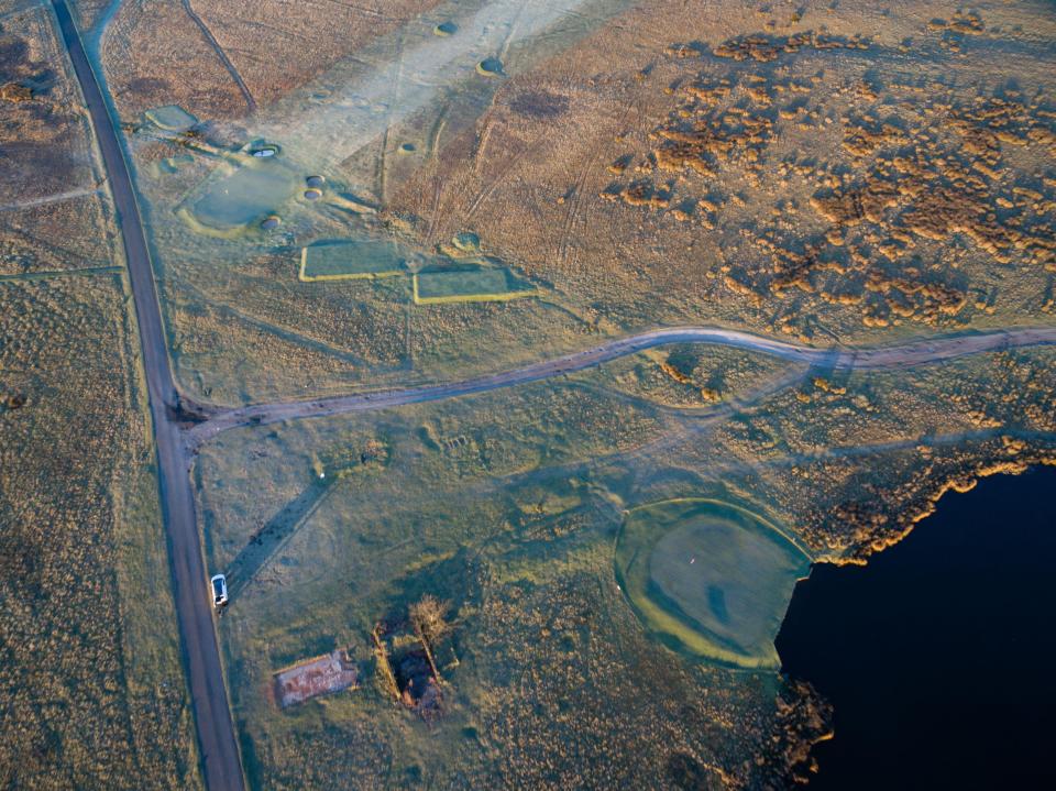  A golf course in Appleby in Cumbria was frozen this morning as Britain woke up to a big chill