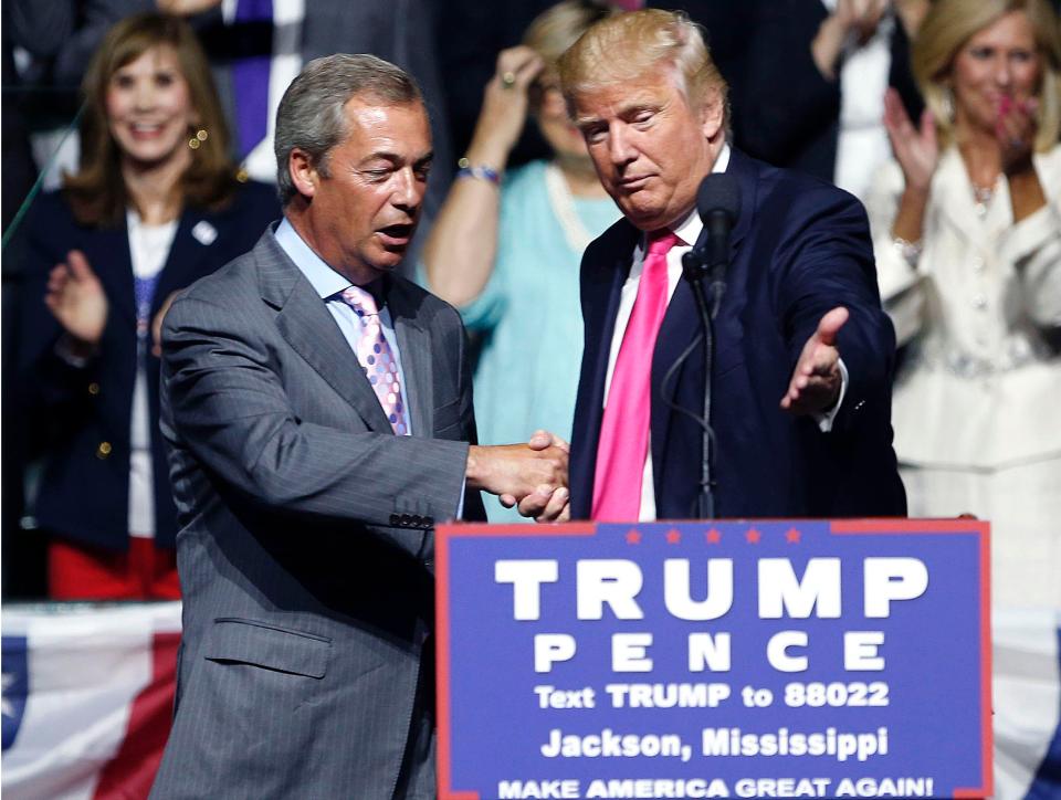  Today Mr Farage said a trade deal with America would be quick