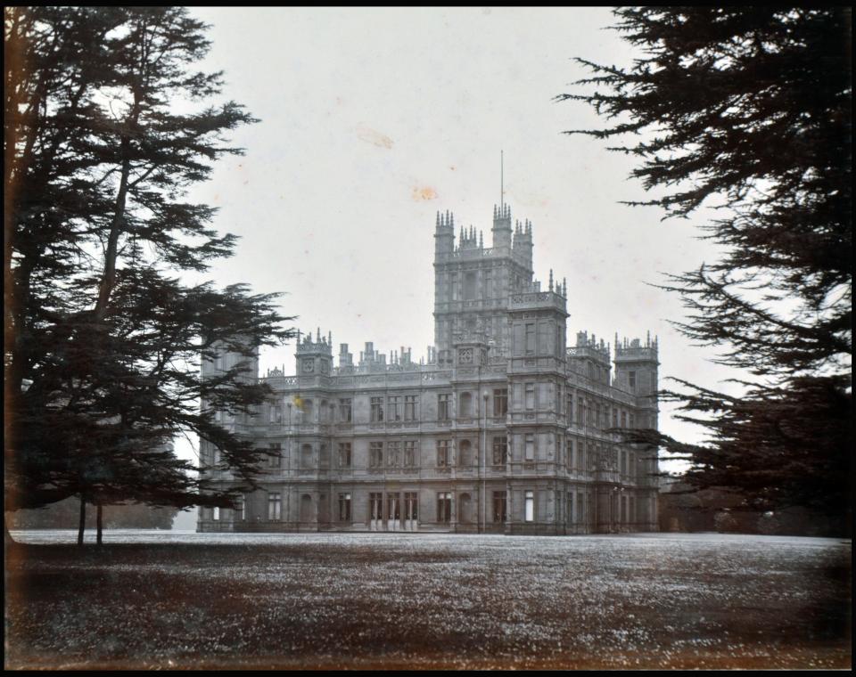  An incredible set of black-and-white photographs show the sprawling Highclere Castle, which was the setting for hit ITV period drama, Downton Abbey