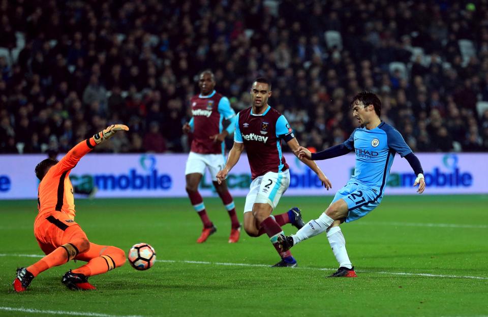  David Silva scored a sumptuous goal in the win against the Hammers