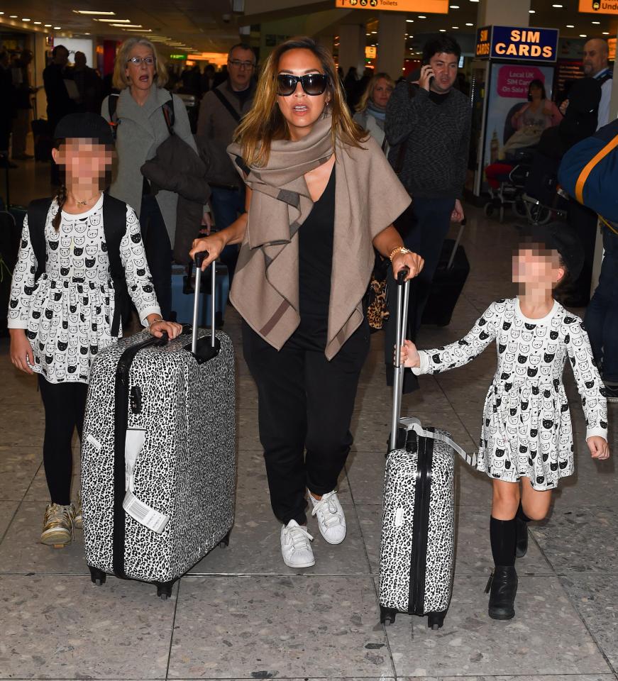  She was seen with her adorable girls who were in matching outfits